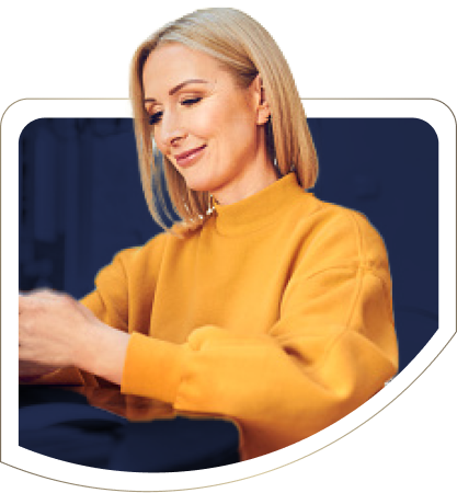 Business professional sitting at a cafe